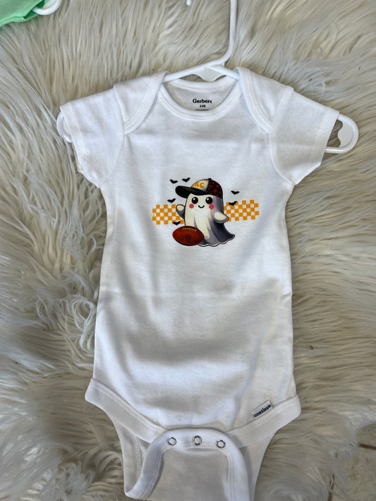 New baby onesie spooky football kc