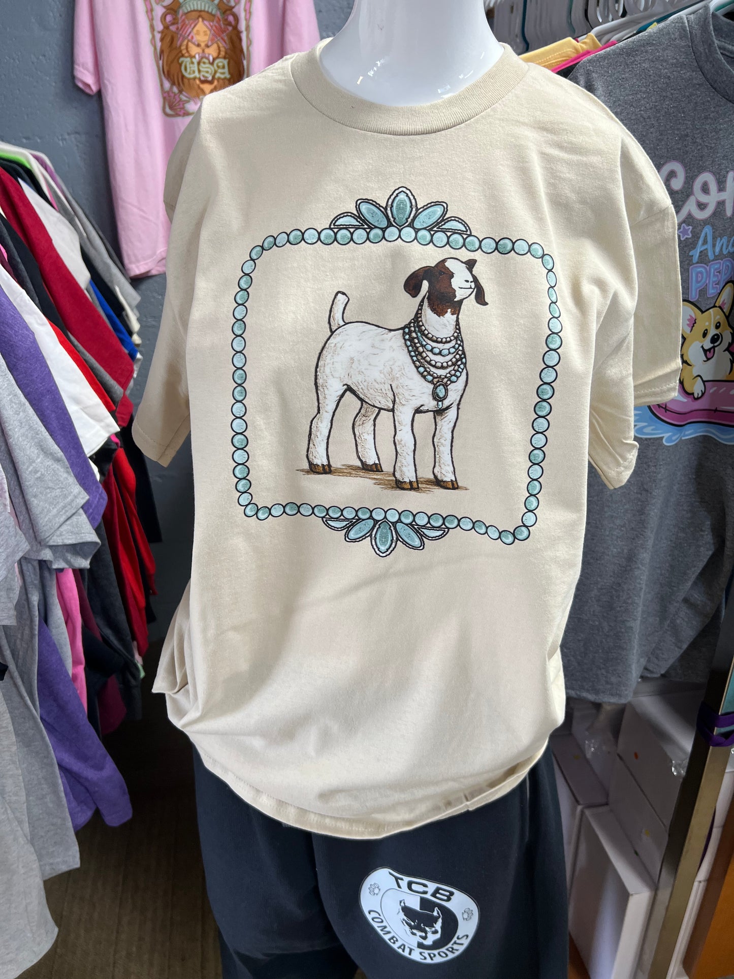 New unisex  top tan 4h goat