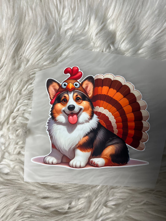 New DTF fall thanksgiving corgi