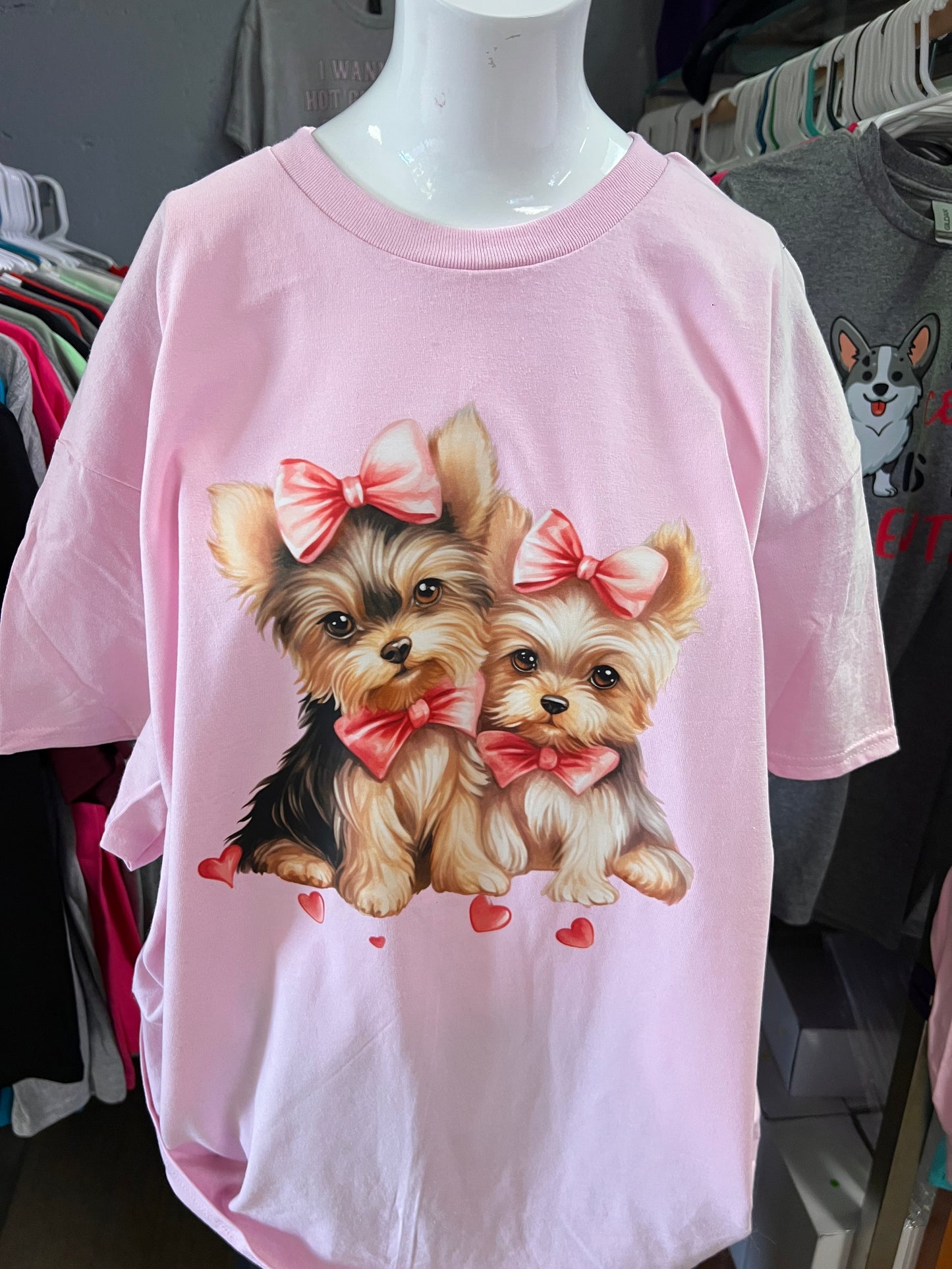 New unisex pink  valentines Yorkie ￼