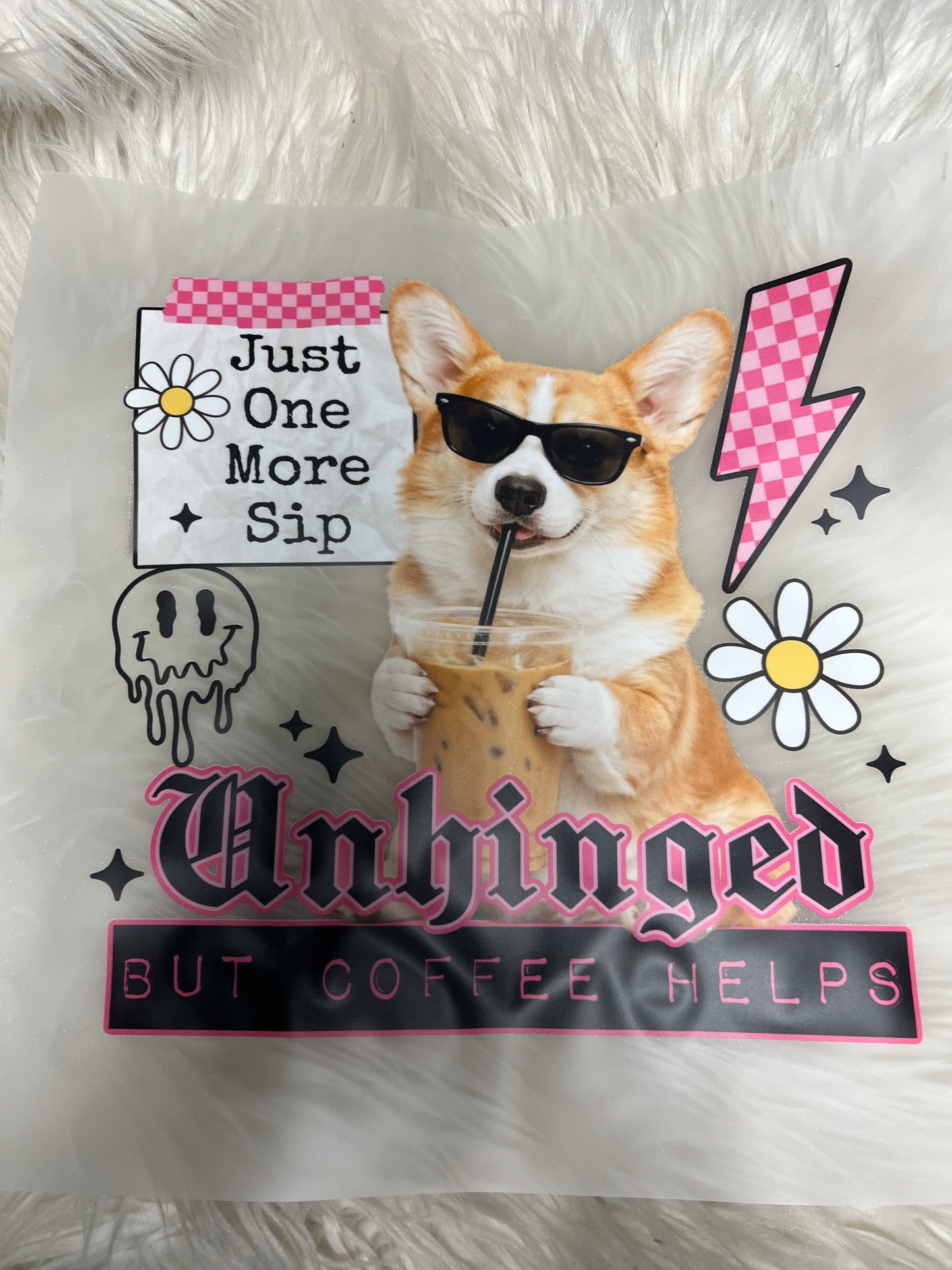 New DTF  corgi coffee