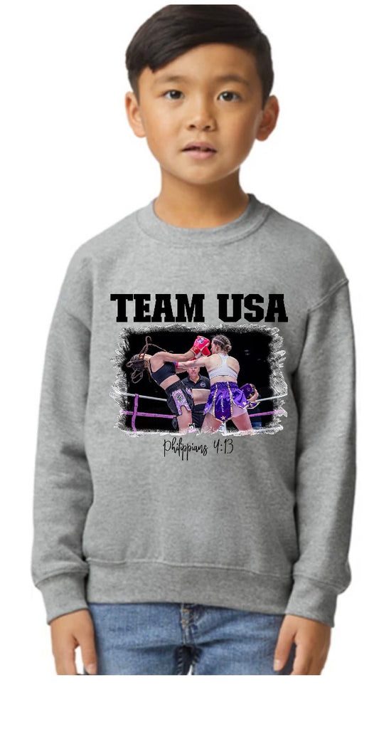 Aryanna Kimball youth crewneck sweatshirt, Gilden