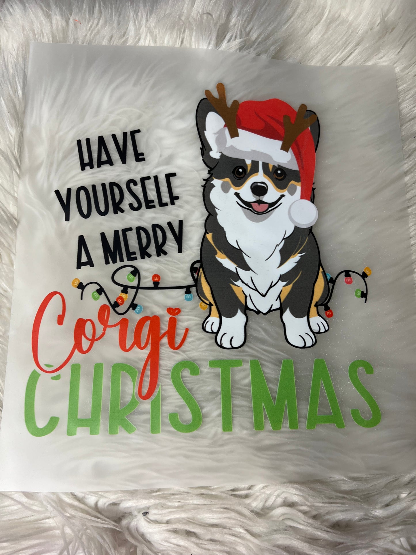 New DTF Christmas corgi