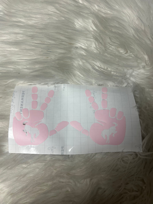 Vehicle wave car decals bucking horse pink
