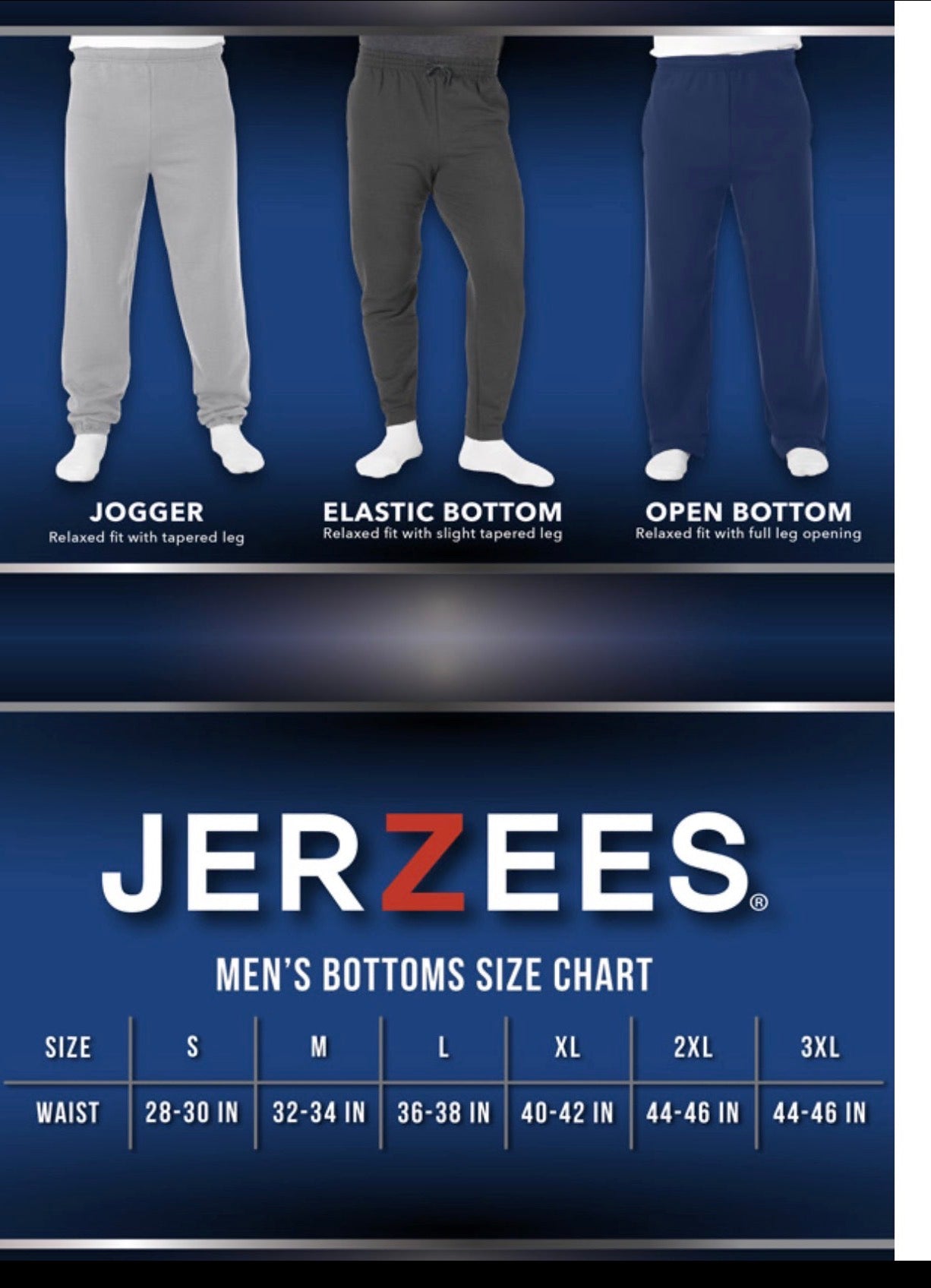 New unisex jerzees bottoms black