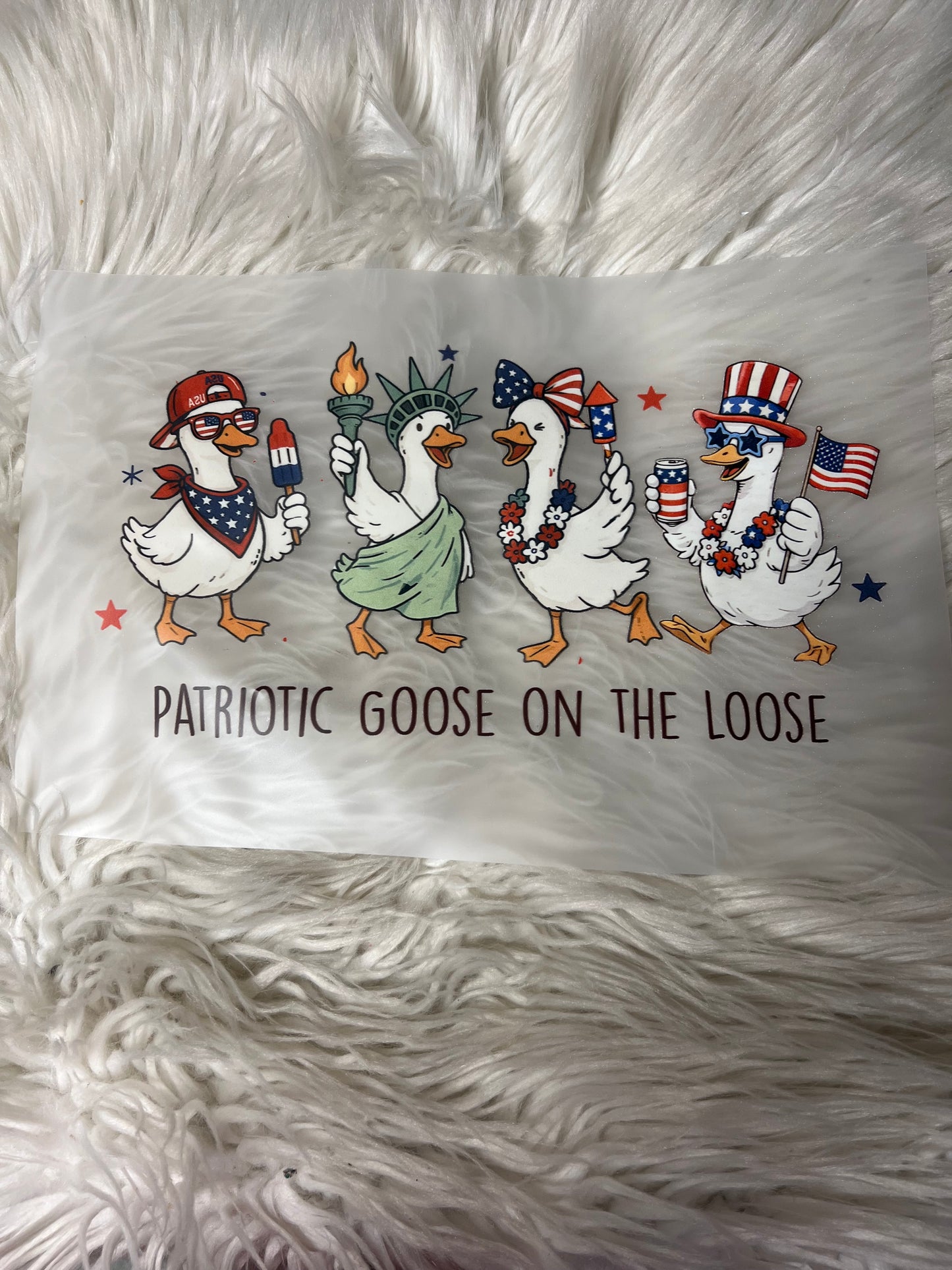 New DTF USA patriotic goose on the loose
