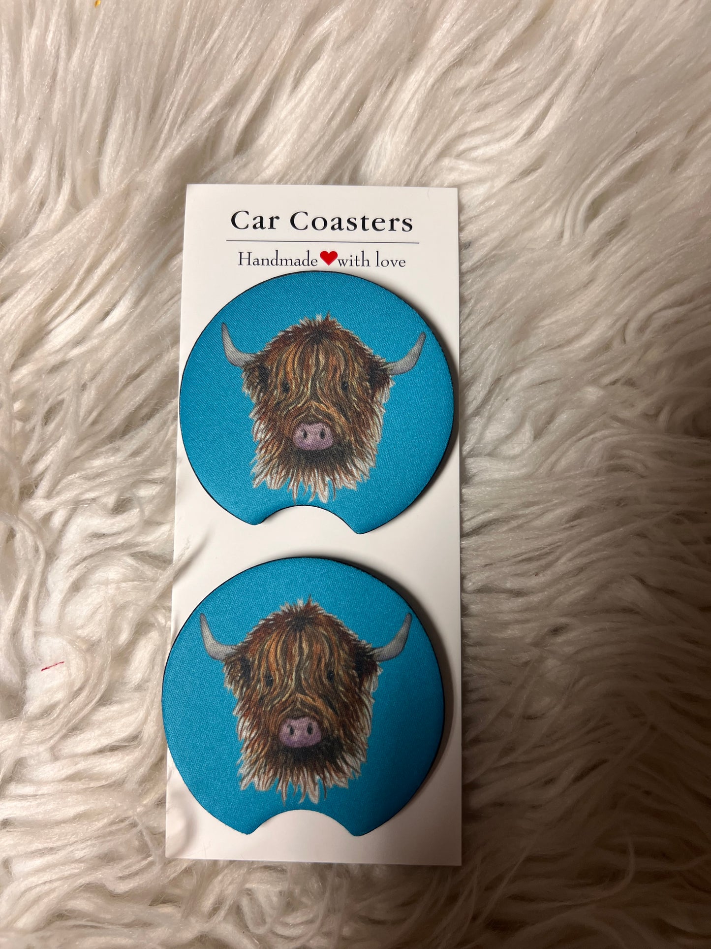 car coasters cow
