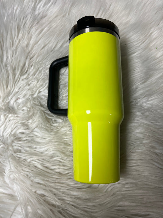 Brand new 40 ounce Tumblr with handle neon yellow