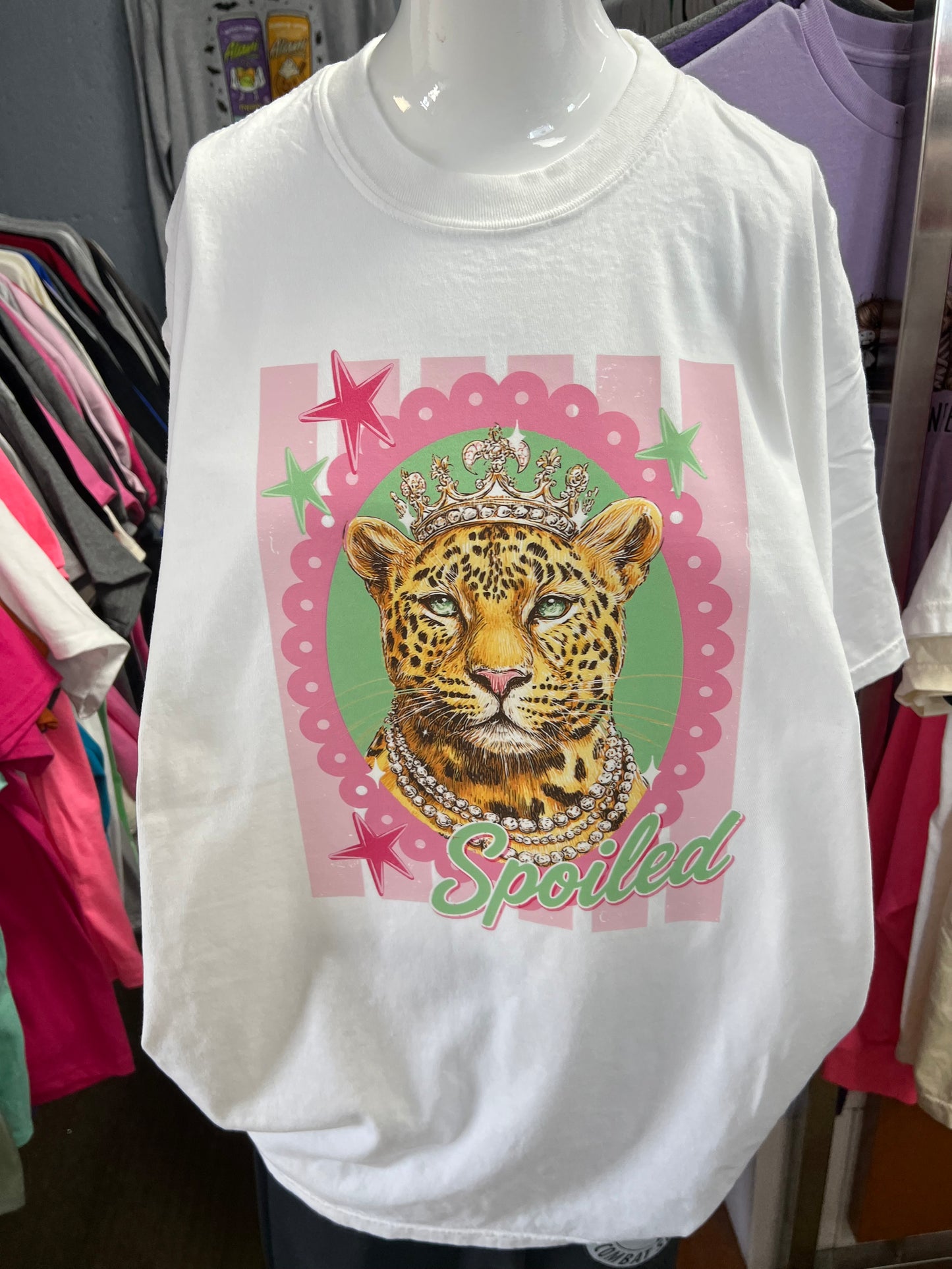 unisex top spoiled leopard ￼