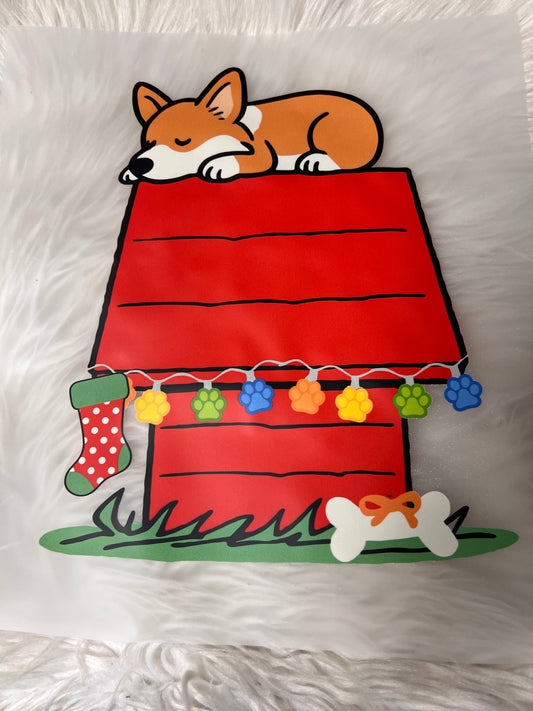 New DTF Christmas corgi