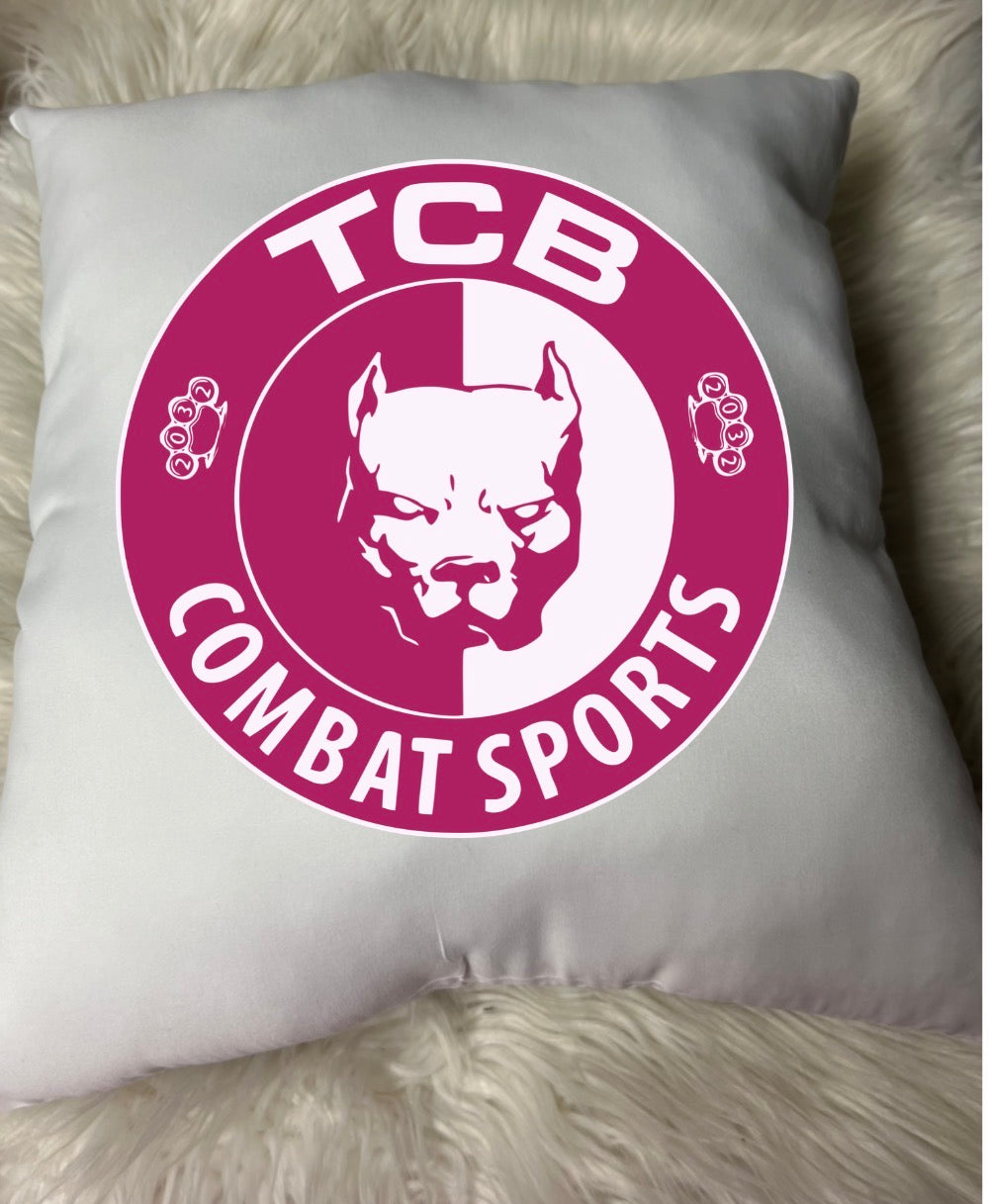 Pink Pre stuffed throw pillow  roughly 15.7 x 15.7