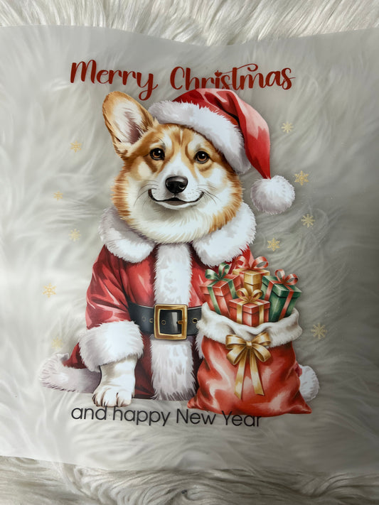 New DTF Christmas corgi