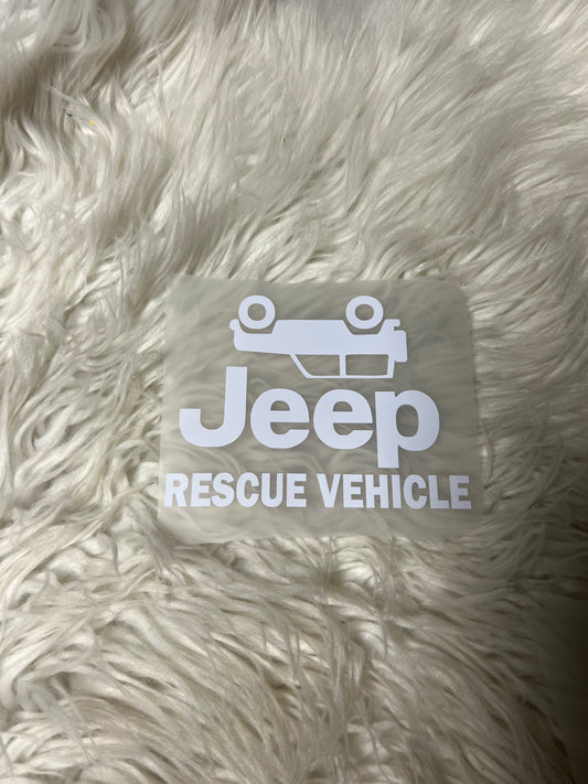 Rescue vehicle decal white