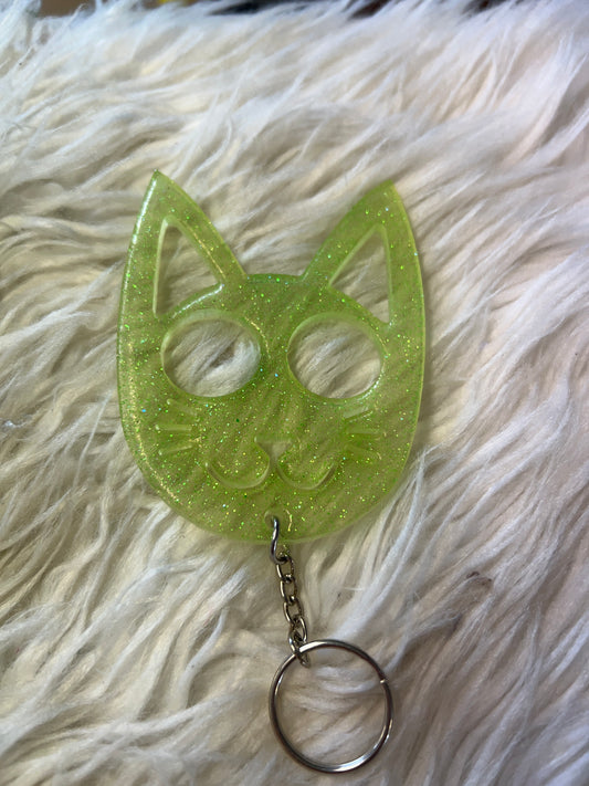 New self-defense resin keychain cat