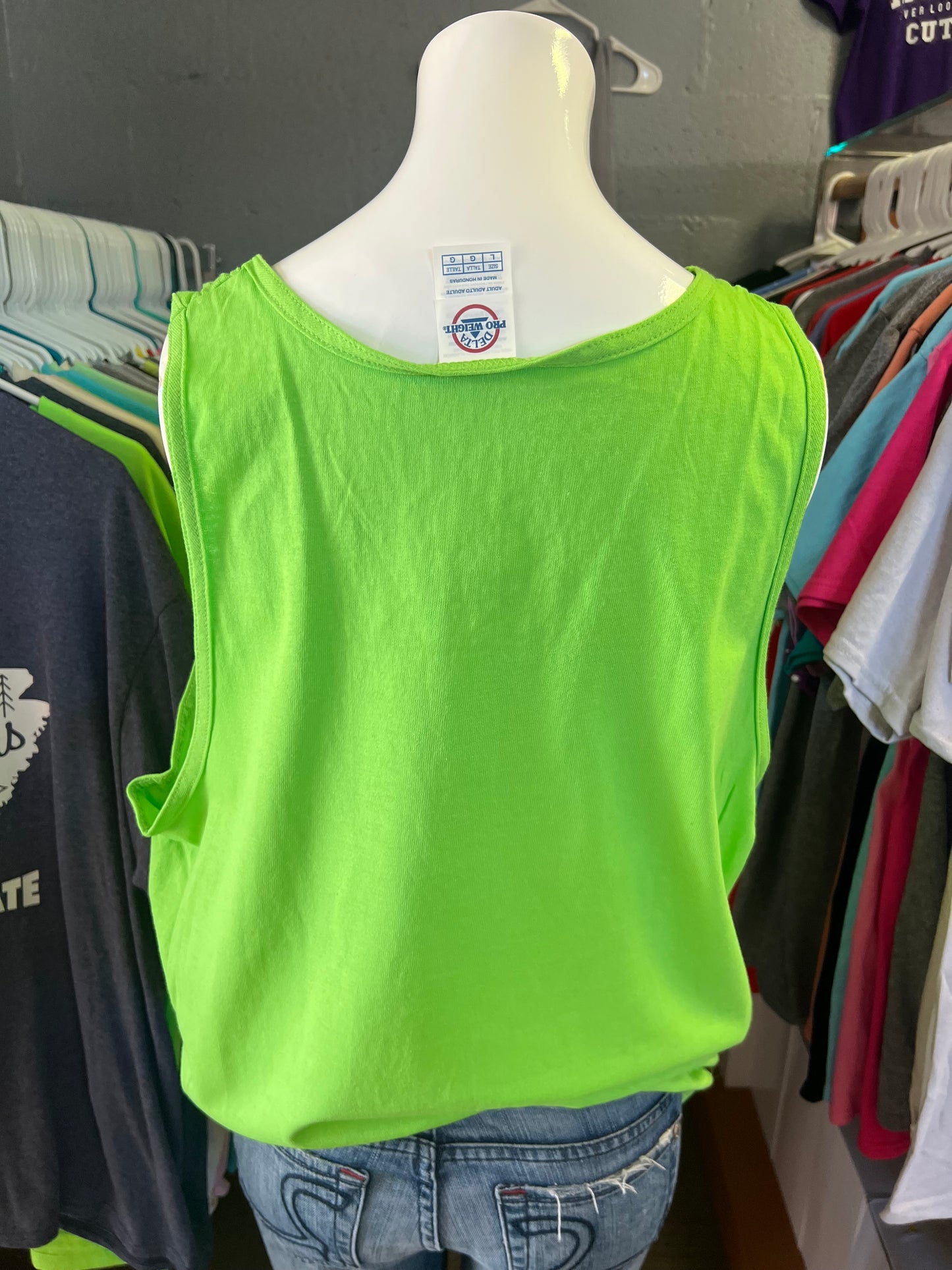 New men’s 4 x 4 tank top lime green