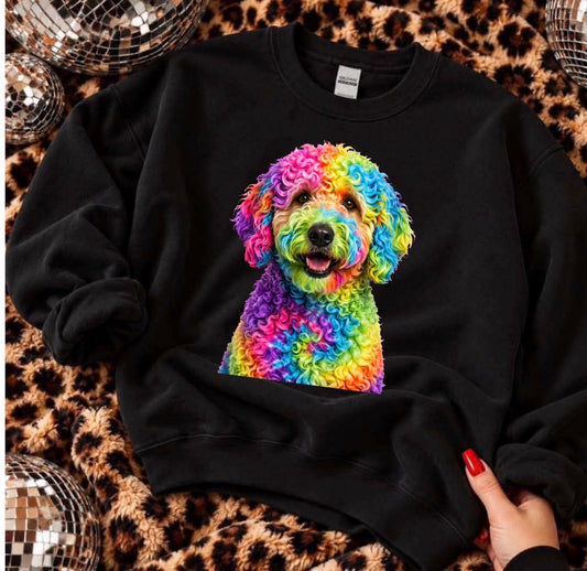 unisex top tie-dye dog
