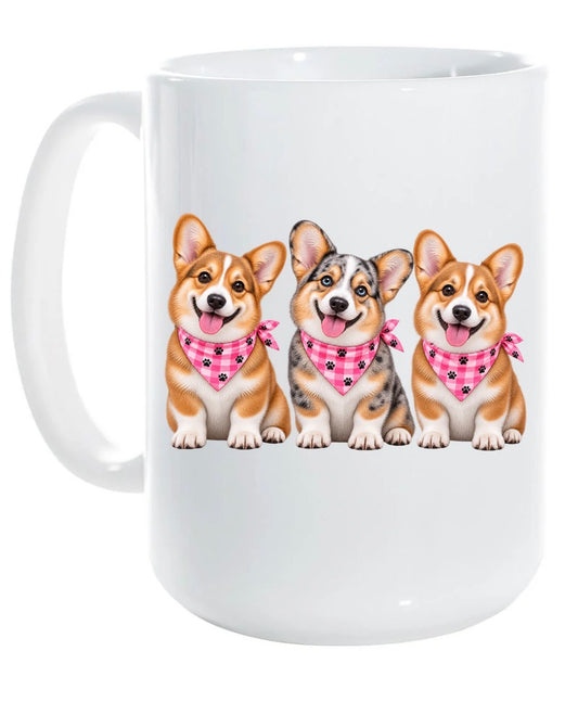 15 ounce ceramic mug corgi