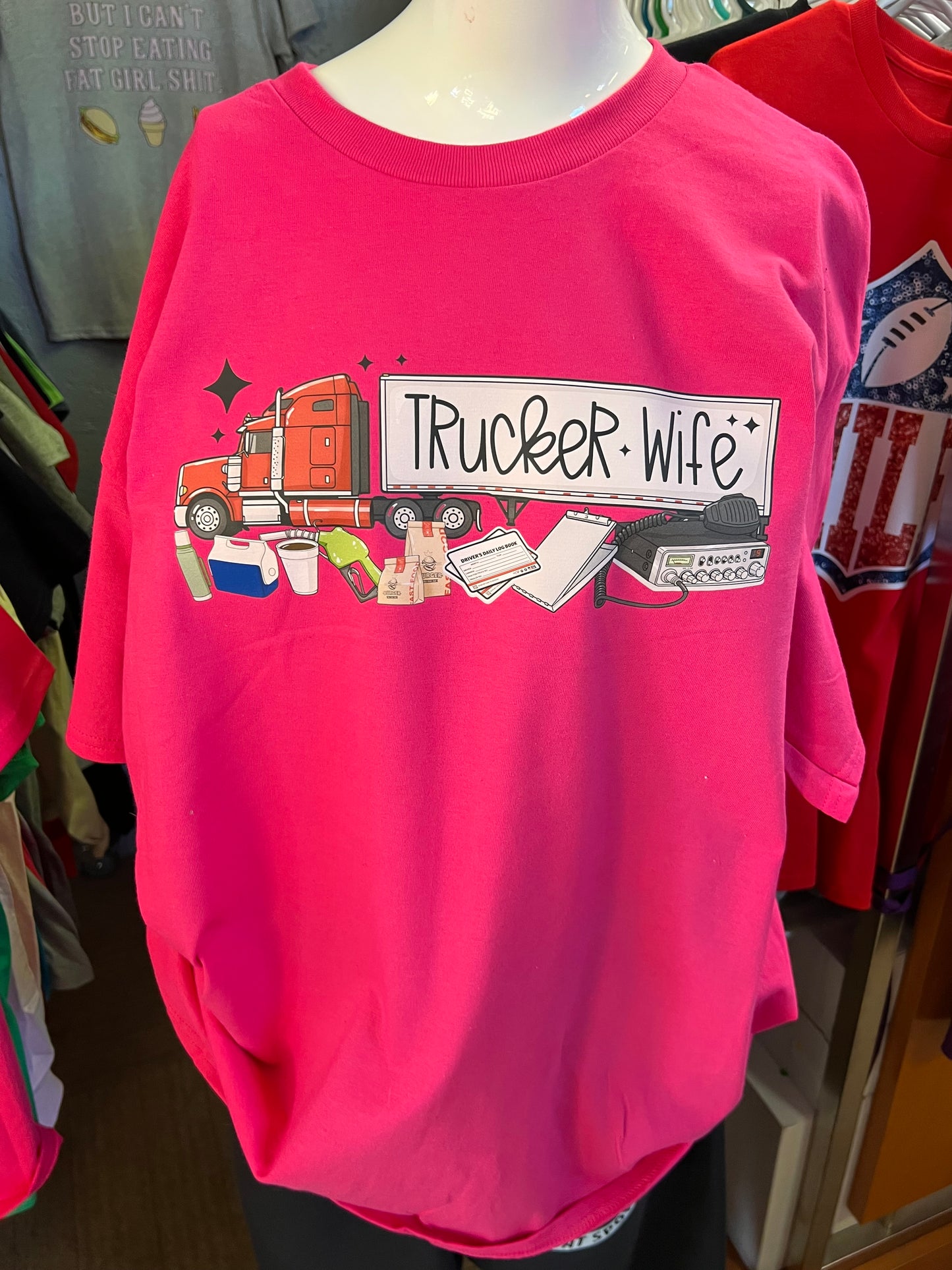 New unisex pink trucker’s wife ￼