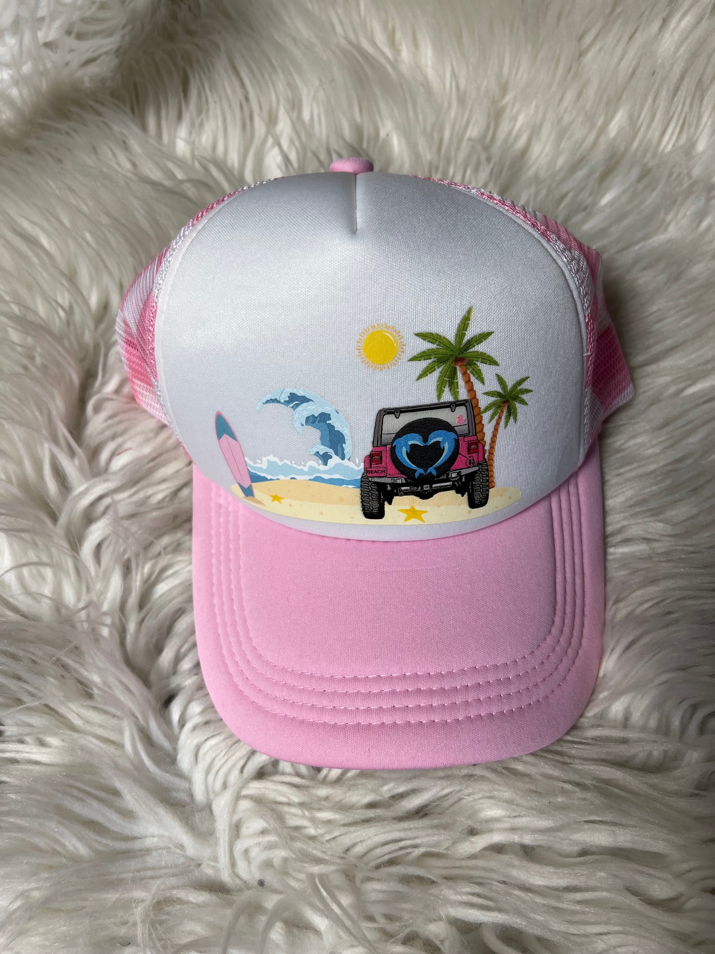 New hat pink beach