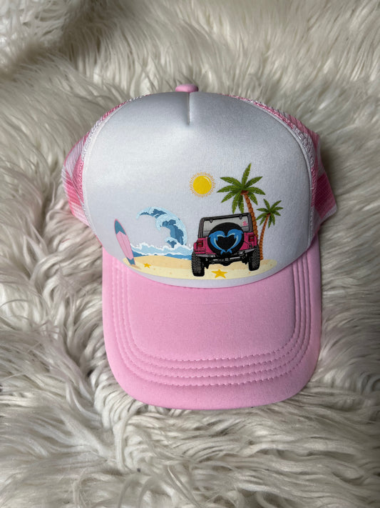 New hat pink beach