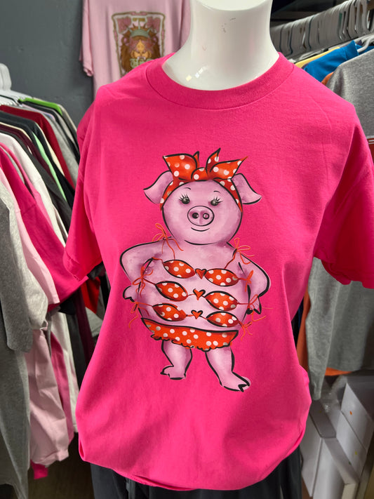 New unisex hot pink pig