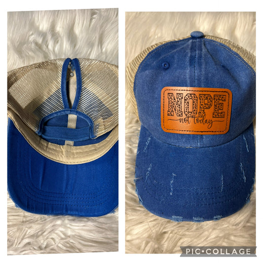 New distressed hat nope not today