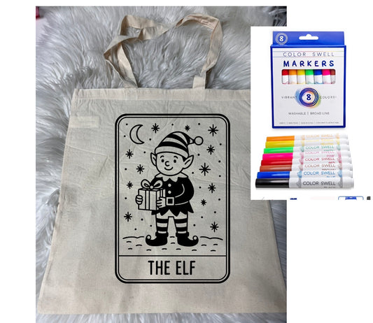 Canvas bag for drawing comes with a pack of markers