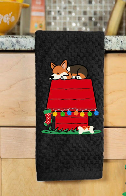 Decorative hand towel corgi