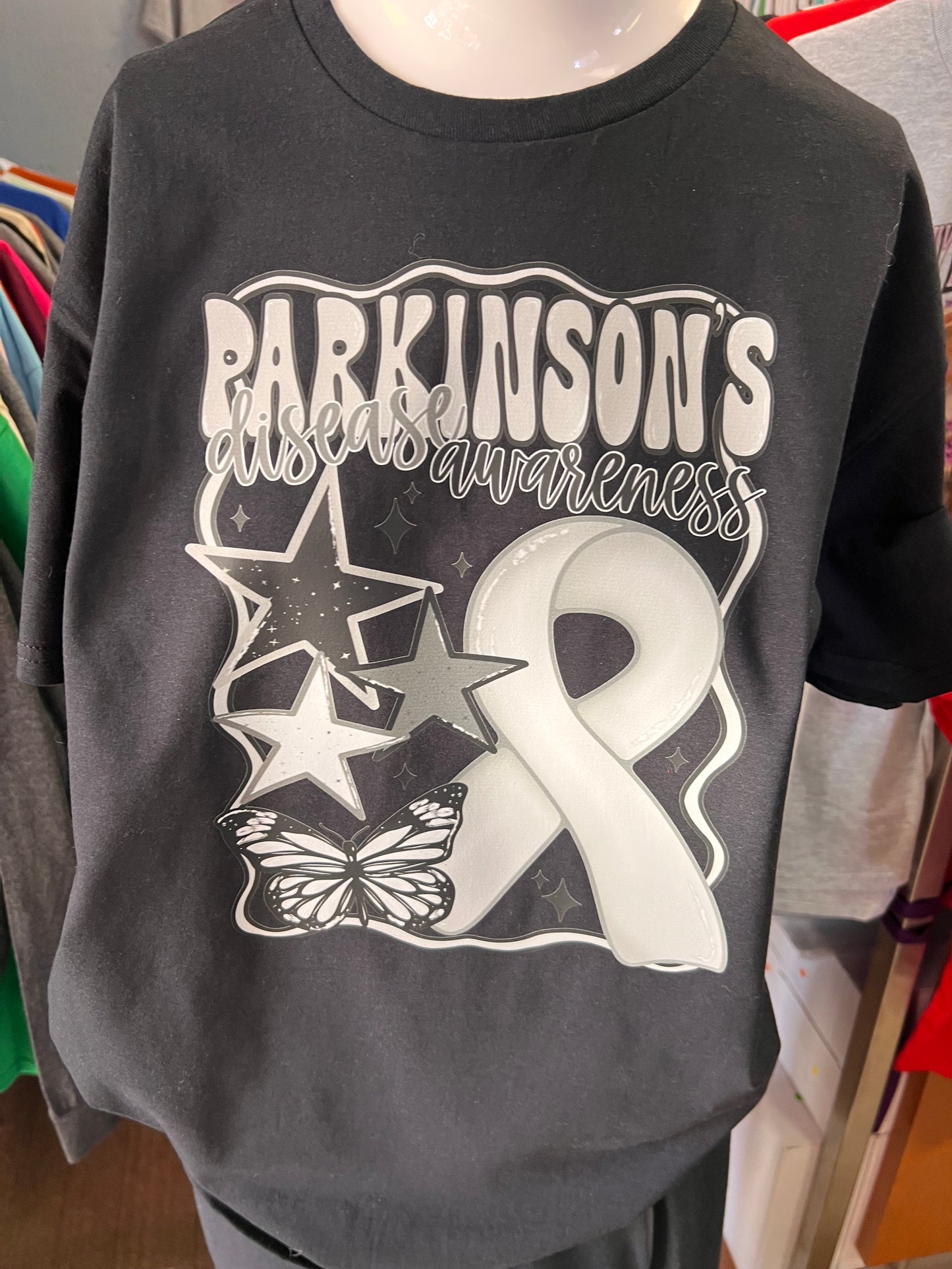 New unisex black Parkinson’s awareness ￼