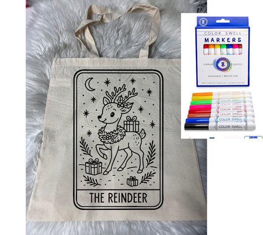 Canvas bag for drawing comes with a pack of markers