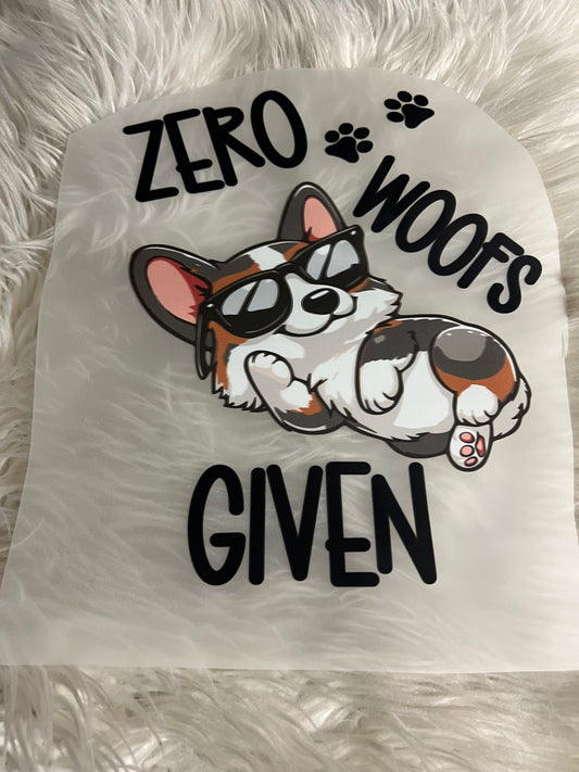 DTF  print zero wolves given corgi tri