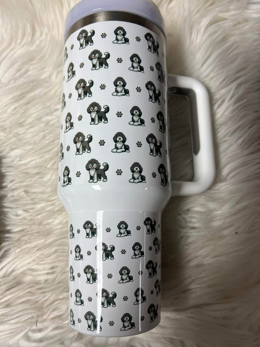 Brand new 40 ounce stainless steel Tumblr with handle  with plastic straw