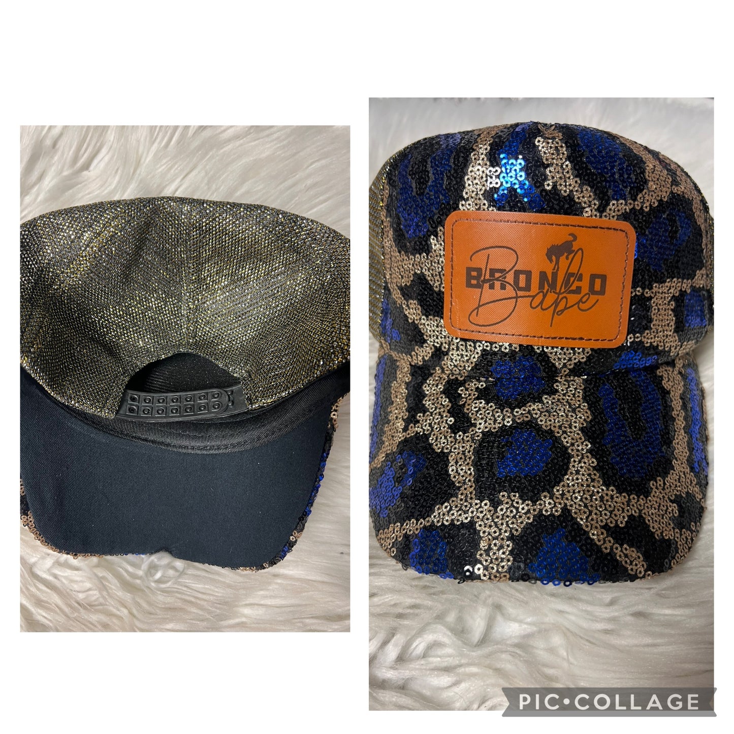 Brand new laser engrave patch hat sequence leopard