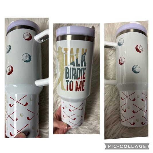 Brand new 40 ounce stainless steel Tumblr with handle  with plastic straw