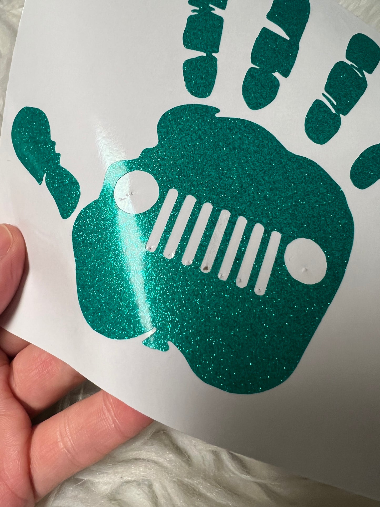 Vehicle wave car decals teal  glitter