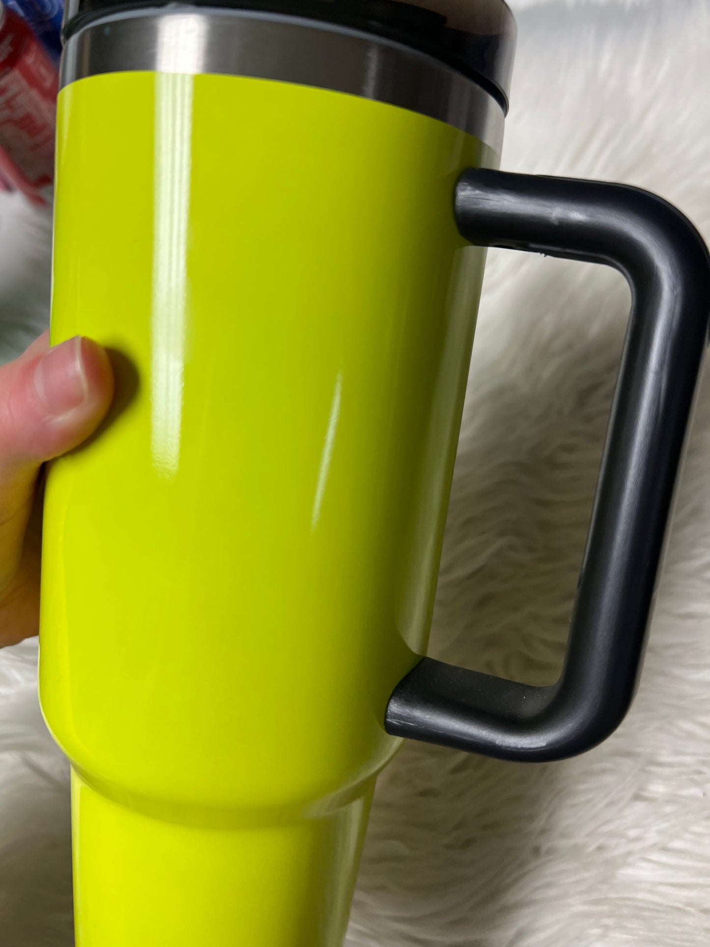 Brand new 40 ounce Tumblr with handle neon yellow