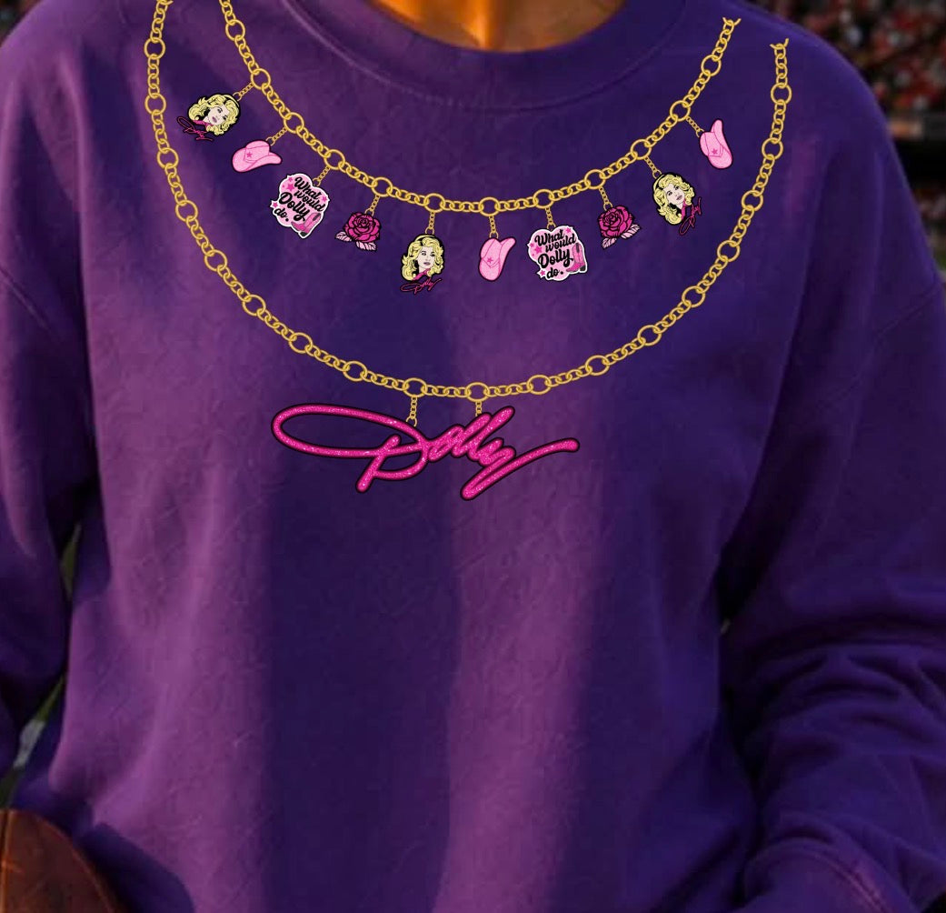 purple unisex  top charm necklace