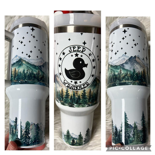 Brand new 40 ounce stainless steel Tumblr with handle  with plastic straw