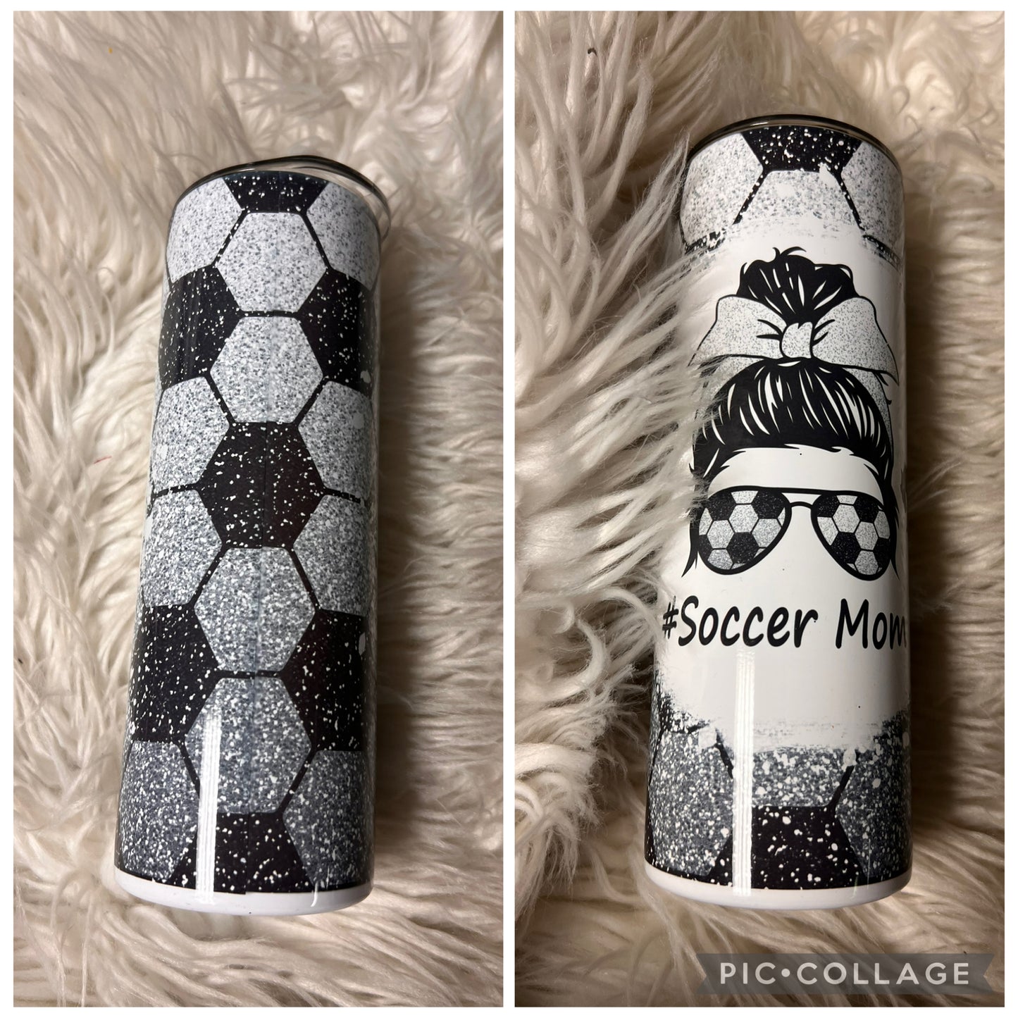 20 ounce metal Tumblr soccer Mom￼