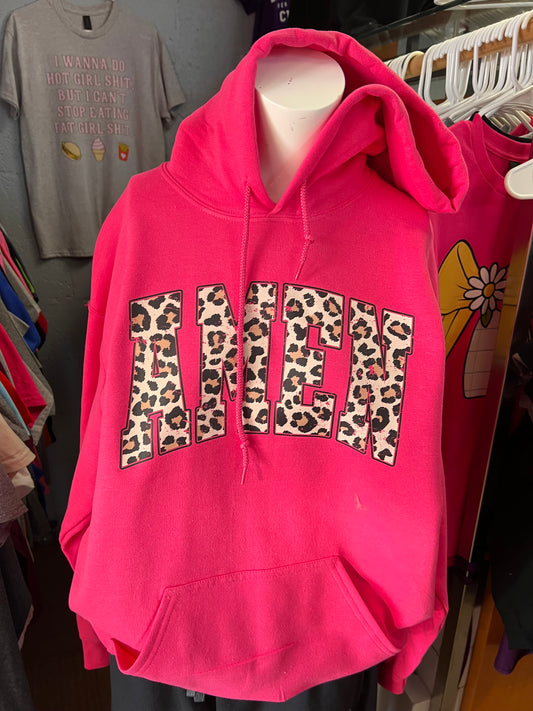 New unisex pink leopard amen