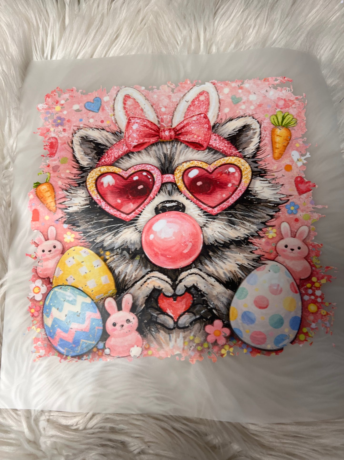 New DTF Easter raccoon