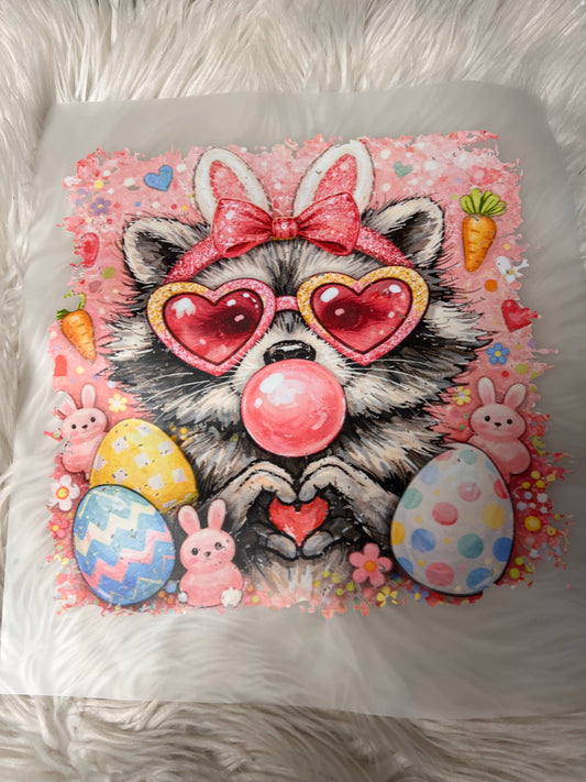New DTF Easter raccoon