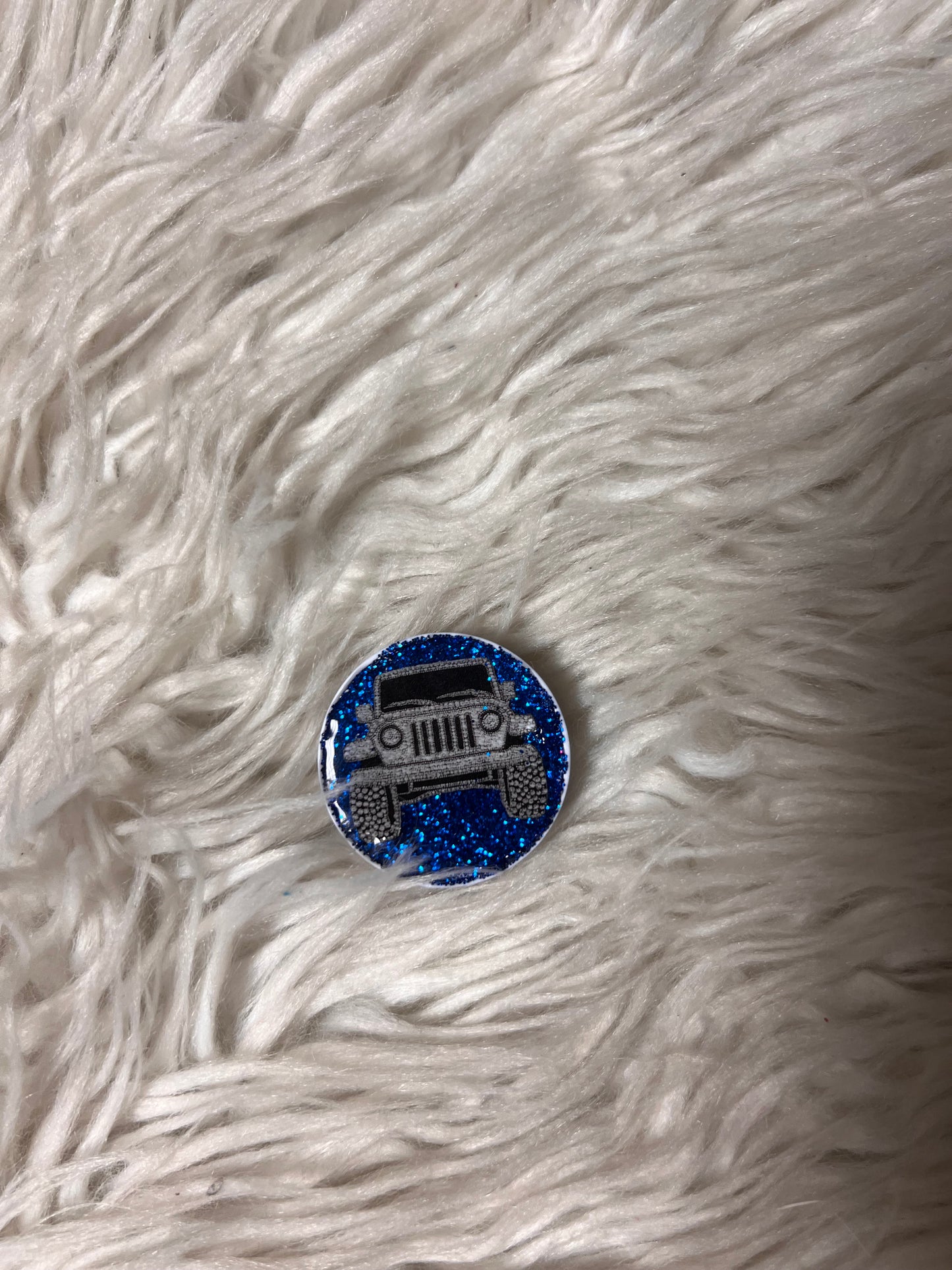 Resin covered pop socket blue