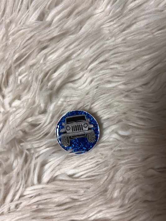 Resin covered pop socket blue