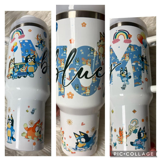 Brand new 40 ounce stainless steel Tumblr with handle  with plastic straw
