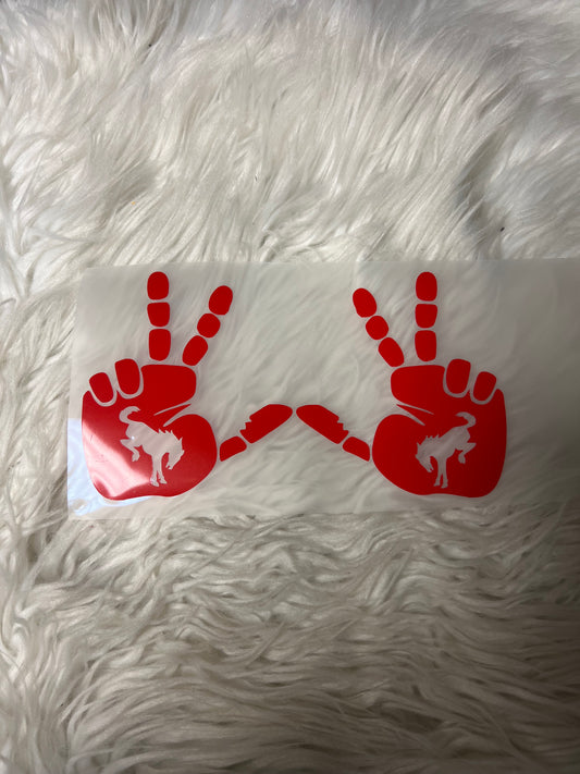 Vehicle wave car decals red bucking horse