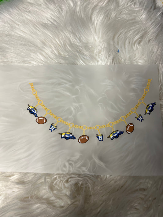 New DTF football necklace hogs