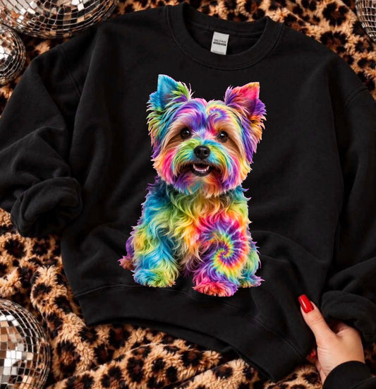 unisex top tie-dye dog