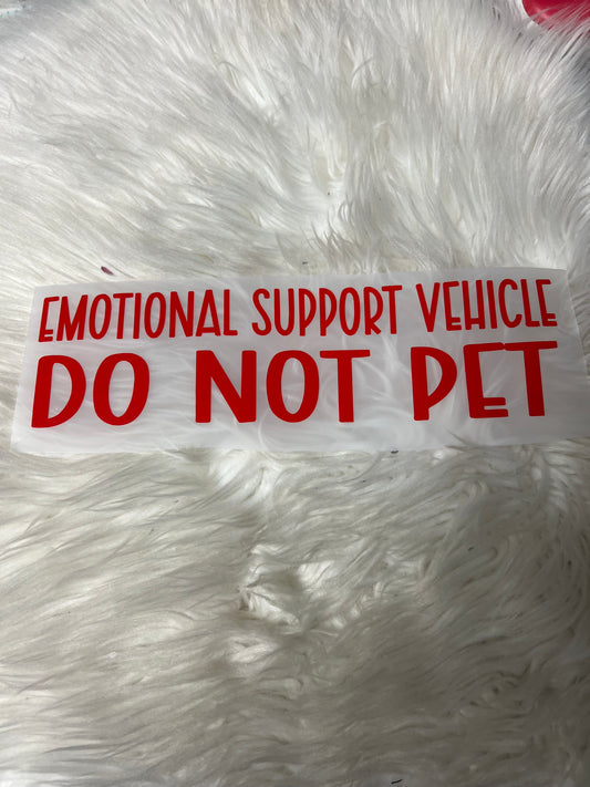 Emotional support vehicle do not pet decal red