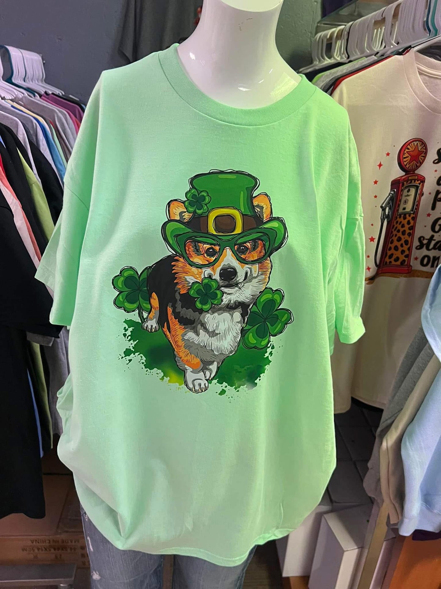 New unisex st. Patrick’s Day mint green shirt